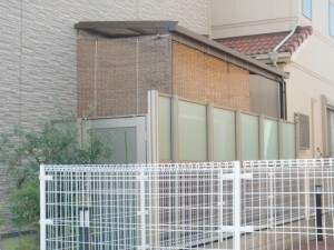 エクステリア工事　ウッドデッキとテラス　岸和田市