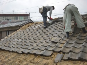 屋根の葺き替え　工事の記録　岸和田市