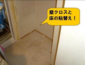 壁クロスと床の貼り替え