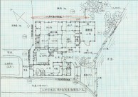 北東側隣地境界線・現況図面