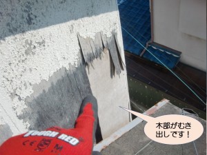 忠岡町の外壁の木部がむき出しです！