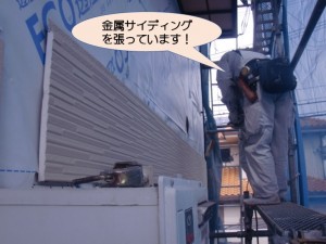 本日も金属サイディングを張っています！