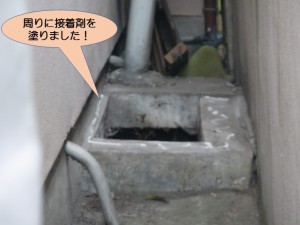 周りに接着剤を塗りました！