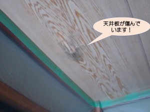 天井板が傷んでいます！