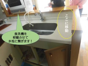 食洗機を移動