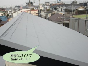 屋根はガイナで塗装