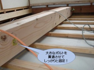 大きなボルトを貫通させてしっかりと固定