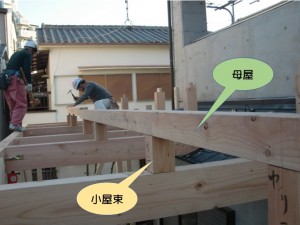 小屋組を設置します