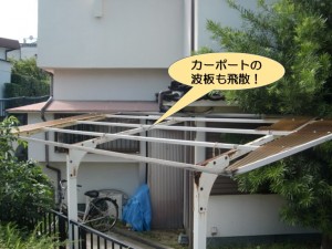 カーポートの波板も飛散