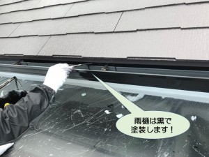 雨樋は黒で塗装