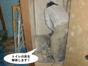 トイレの床を解体