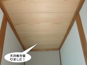 天井板を張りました