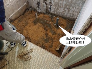 排水管を立ち上げました