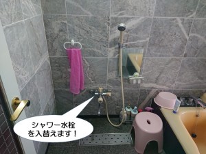 シャワー水栓を交換します