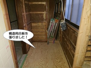 床に構造用合板を張りました