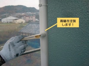 阪南市の雨樋を塗装