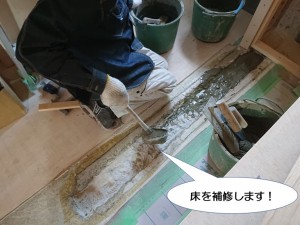 和泉市の床を補修