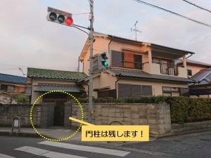 岸和田市の門柱は残します