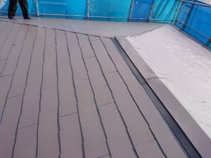 和泉市のスレート屋根の塗装