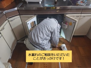 貝塚市のキッチンの水漏れがきっかけです