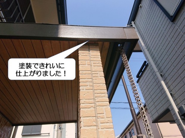 和泉市の玄関屋根を塗装してきれいに仕上がりました