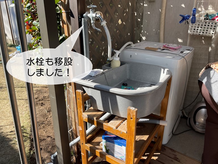 和泉市の外部水栓も移設