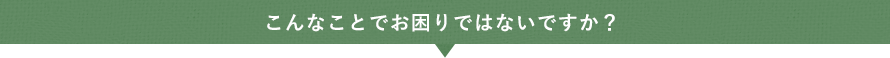こんなことでお困りではないですか?