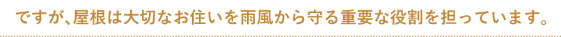 ですが、屋根は大切なお住いを雨風から守る重要な役割を担っています。