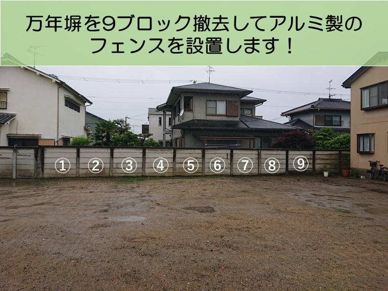 忠岡町の万年塀を9ブロック撤去します！