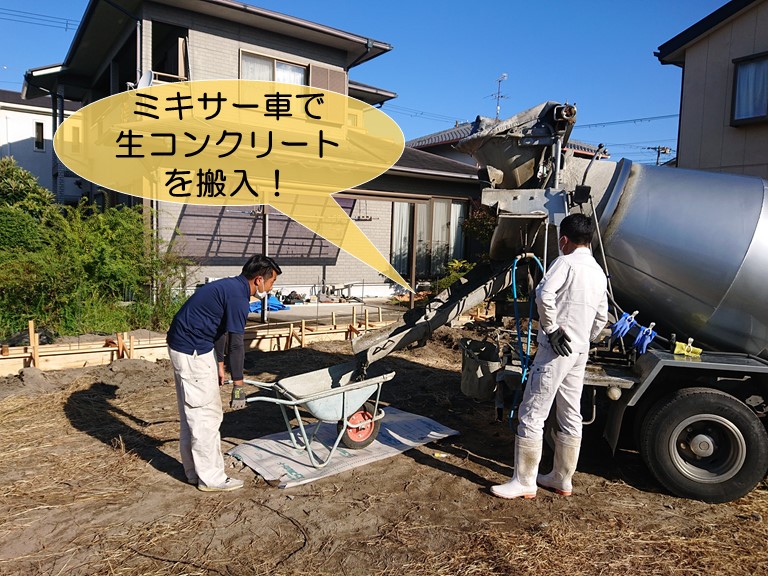 忠岡町でミキサー車で生コンクリートを手配しました