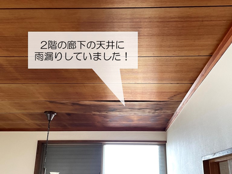 和泉市の2階の廊下の天井に雨漏り