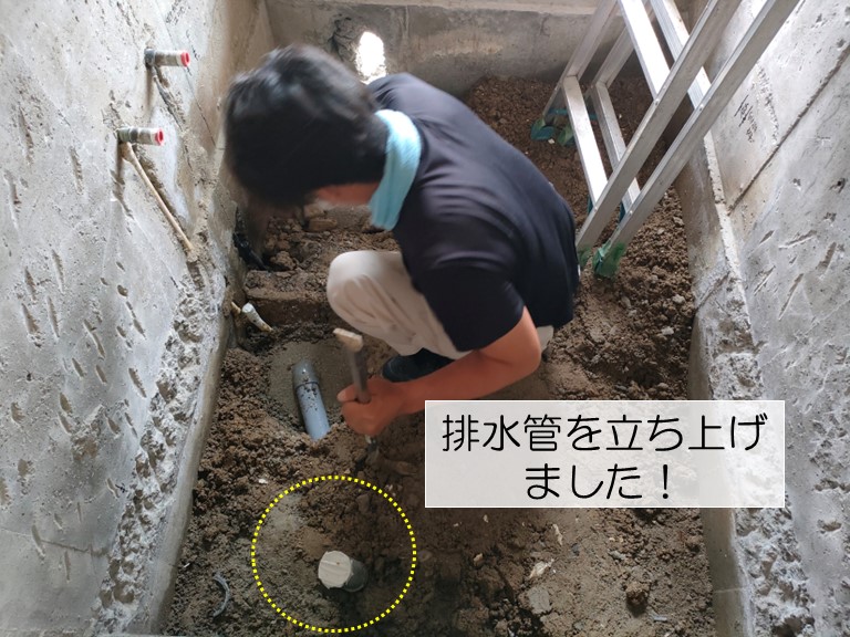 貝塚市のユニットバスの排水管