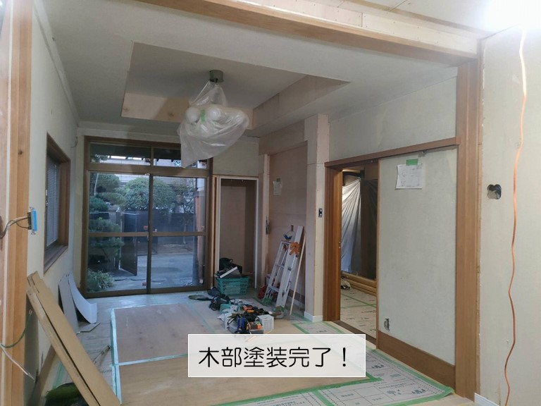 岸和田市の木部塗装完了